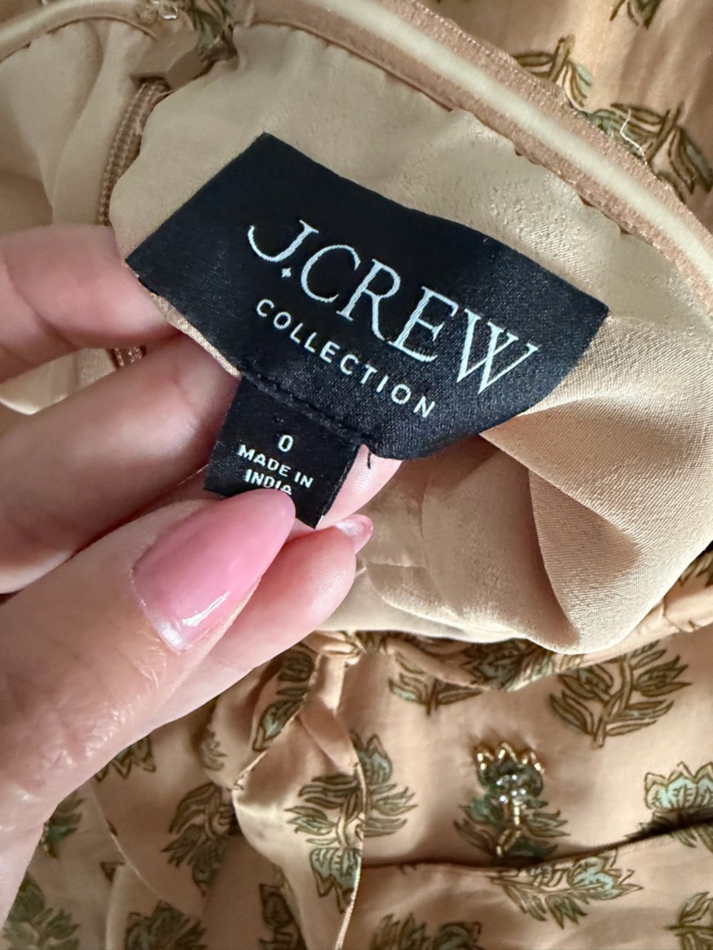 J. Crew Collection embellished halter midi dress in tonal tulip block print in 0 - Picture 6 of 6